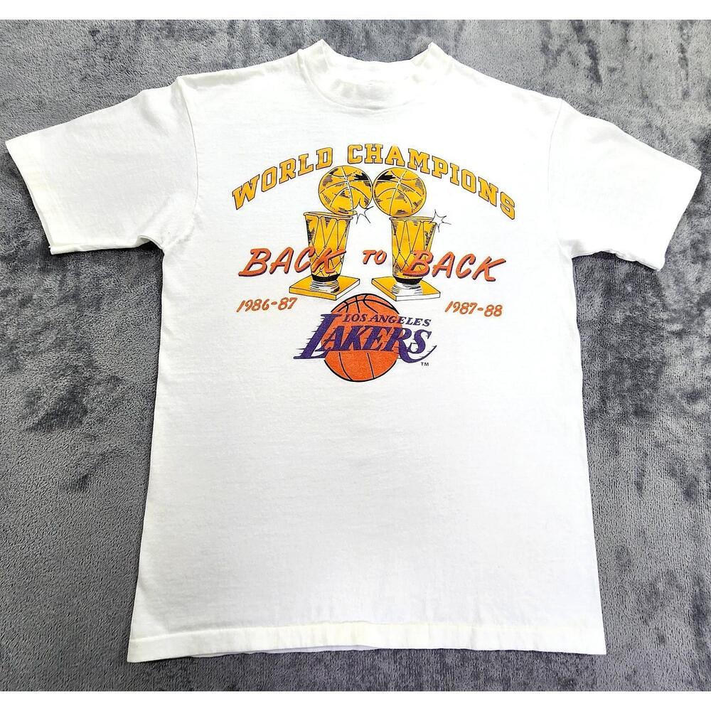 80S Single Stitch Los Angeles Lakers 1987 88 World Champions T Shirt L